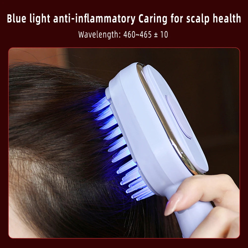 Peigne de massage à lumière bleue et rouge contre la chute des cheveux