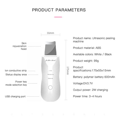 Ultrasonic Skin Scrubber Ance Pore Cleaner