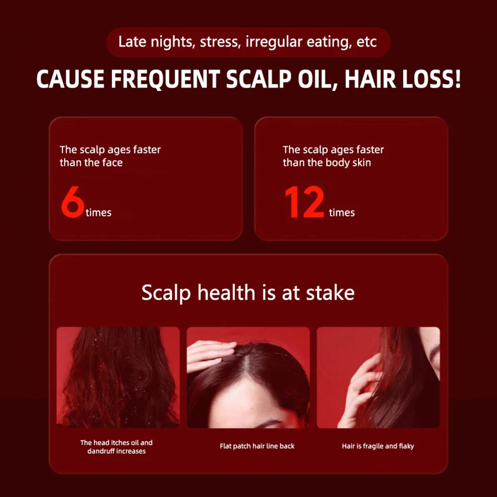 Peigne de massage à lumière bleue et rouge contre la chute des cheveux